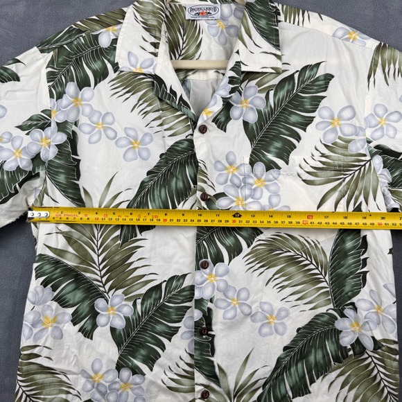 Pacific Legend Apparel Hawaiian Shirt Palm Frond Floral Button Up Mens Medium - Picture 5 of 6